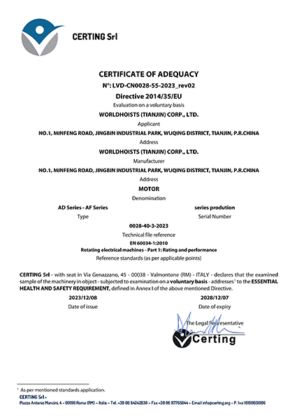 Issued by Certing Srl